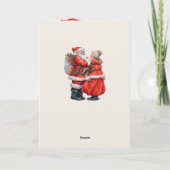 Nostalgische meneer en mevrouw Claus Kerstkoppel Kaart (Achterkant)