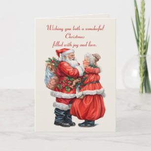 Nostalgische meneer en mevrouw Claus Kerstkoppel Kaart