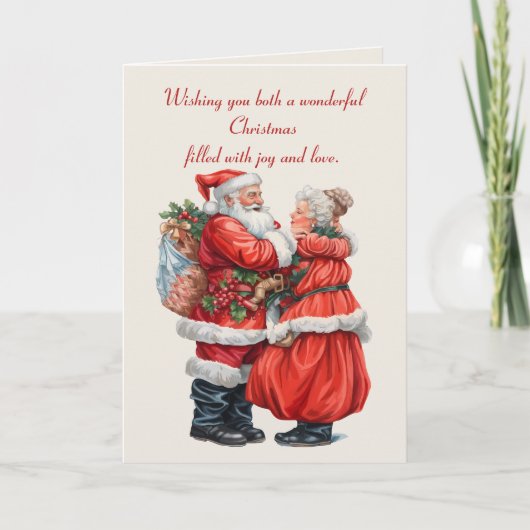 Nostalgische meneer en mevrouw Claus Kerstkoppel Kaart (Voorkant)