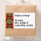 Nostalgische Mistletoe en Holly Kerstmis Etiket (Insitu)