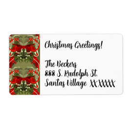 Nostalgische Mistletoe en Holly Kerstmis Etiket