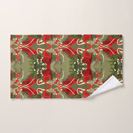 Nostalgische Mistletoe en Holly Kerstmis Handdoek (Handdoek)