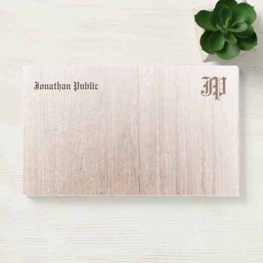 Nostalgische monogram Sjabloon Aangepast hout Post-it® Notes (Kantoor)