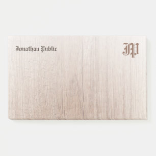 Nostalgische monogram Sjabloon Aangepast hout Post-it® Notes