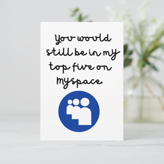 Nostalgische MySpace Vriendschap / Verjaardag Kaar Kaart (Staand voorkant)