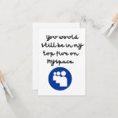 Nostalgische MySpace Vriendschap / Verjaardag Kaar Kaart (Voorkant / Achterkant in situ)