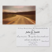 Nostalgische Open Road Funeral Prayer Card Horizon Visitekaartje (Voorkant / Achterkant)