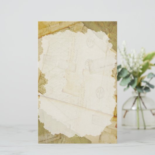 Nostalgische oude brieven briefpapier (Staand voorkant)