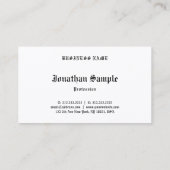 Nostalgische Oude Engelse Tekst Zwarte Witte Sjabl Visitekaartje (Achterkant)