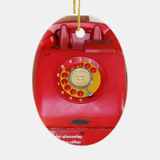  Nostalgische Oude Klassieke Telefoon van de Retro Keramisch Ornament (Achterkant)