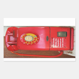 Nostalgische Oude Klassieke Telefoon van de Retro Rechthoekige Sticker