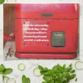 Nostalgische Oude Klassieke Telefoon van de Retro Theedoek (Gevouwen)