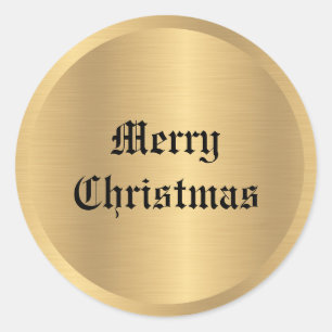 Nostalgische Oude Stijl Vrolijke Kersttekst  Ronde Sticker