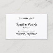 Nostalgische Oudengelse tekst Zwart Wit Sjabloon Visitekaartje (Achterkant)