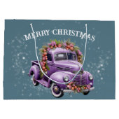 Nostalgische Paarse truck Home voor Kerstmis Groot Cadeauzakje (Achterkant)