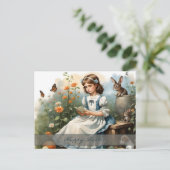 nostalgische paasidylle feestdagenkaart (Staand voorkant)