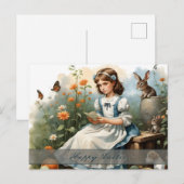 nostalgische paasidylle feestdagenkaart (Voorkant / Achterkant)