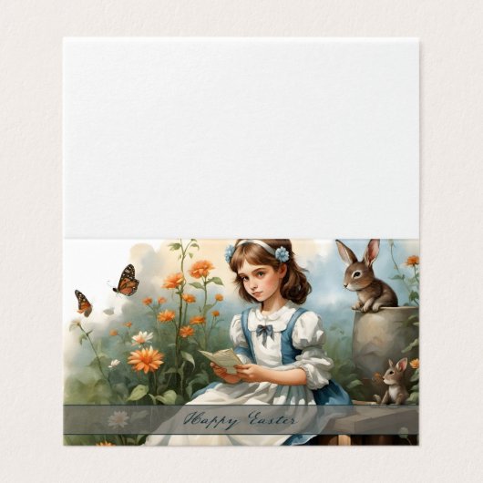 nostalgische paasidylle kaart (Buitenkant ongevouwen)