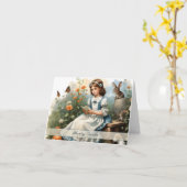 nostalgische paasidylle kaart (Gele Bloem)