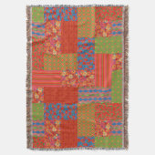 Nostalgische papaver Faux-patchwork Throw Blanket Deken (Voorkant Verticaal)