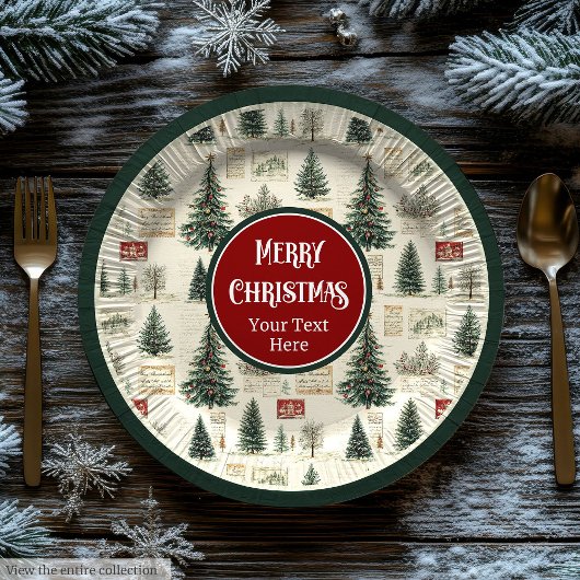 Nostalgische  papieren borden met aangepaste naam papieren bordje