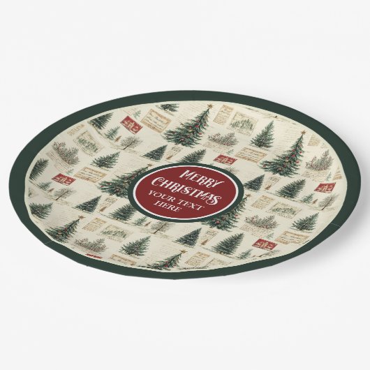 Nostalgische  papieren borden met aangepaste naam papieren bordje (Gekanteld)