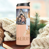 Nostalgische Peach 3 Fotosjabloon Kerstmis Thermosbeker