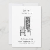 Nostalgische Porch Vignette Schets Tekening Bewege Aankondiging (Voorkant)