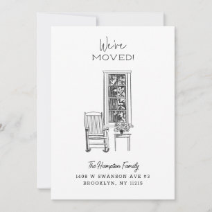 Nostalgische Porch Vignette Schets Tekening Bewege Aankondiging