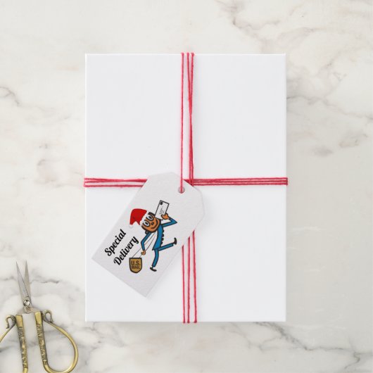 Nostalgische postbode Santa Cadeaulabel (Met Touw)