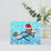 Nostalgische postbode Santa Feestdagenkaart (Staand voorkant)