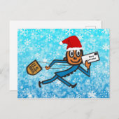 Nostalgische postbode Santa Feestdagenkaart (Voorkant / Achterkant)