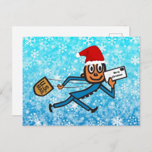 Nostalgische postbode Santa Feestdagenkaart (Voorkant / Achterkant)