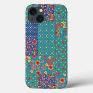 Nostalgische Prints Faux Patchwork iPhone 6 Hoesje