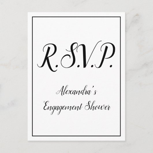 Nostalgische "R.S.V.P." Briefkaart (Voorkant)