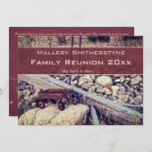 Nostalgische Red Wagon Family Reunion Uitnodiging (Voorkant / Achterkant)