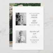 Nostalgische Redactionele Zwart-Wit Fotobruiloft Kaart (Voorkant / Achterkant)