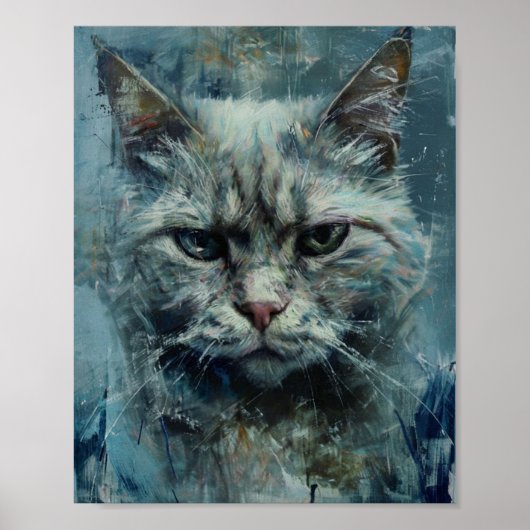 Nostalgische regenachtige kattenscène poster (Voorkant)