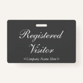 Nostalgische "Registered Visitor" badge (Achterkant)