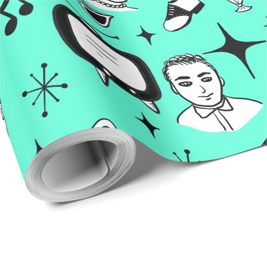 Nostalgische Retro 1950-stijl Cadeaupapier (Rol Hoek)