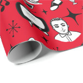 Nostalgische Retro 1950-stijl Cadeaupapier (Rol Hoek)