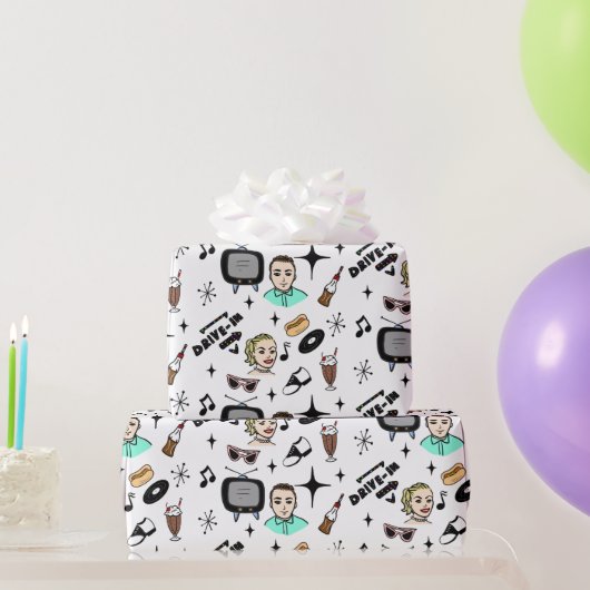 Nostalgische Retro 1950-stijl Cadeaupapier (Feestgeschenken)