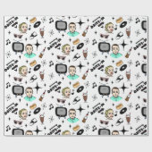 Nostalgische Retro 1950-stijl Cadeaupapier (Vlak)