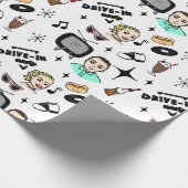 Nostalgische Retro 1950-stijl Cadeaupapier (Hoek)