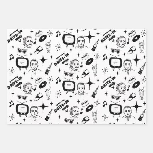Nostalgische Retro 1950-stijl Inpakpapier Vel (Voorkant 2)