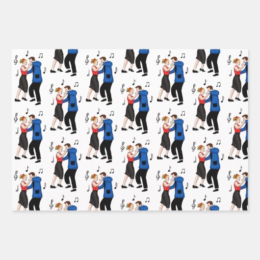 Nostalgische Retro 1950-stijl Inpakpapier Vel (Voorkant)