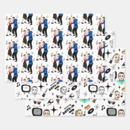 Nostalgische Retro 1950-stijl Inpakpapier Vel