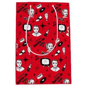 Nostalgische Retro 1950-stijl Medium Cadeauzakje