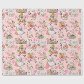 Nostalgische retro kerstman-kerst in het roze cadeaupapier (Vlak)