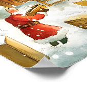 Nostalgische Retro Kerstmis Familie Poster (Hoek)